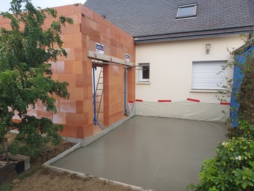 Création d'une extension d'habitation et d'une térasse à Planguenoual proche de Lamballe.